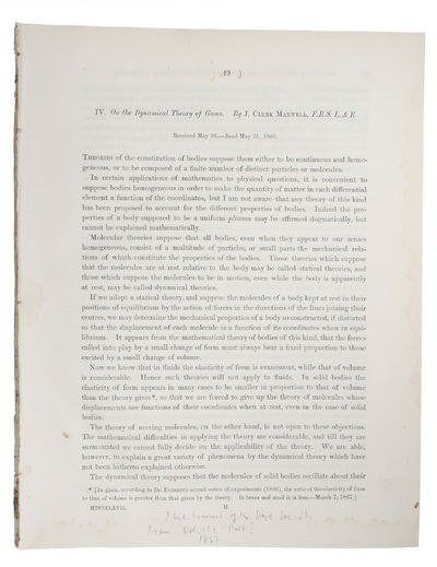 On the Dynamical Theory of Gases.