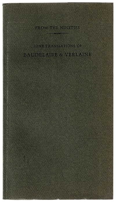 First edition. Thin octavo. Limited to 95 copies. Original stiff green wrappers. Text in English and...