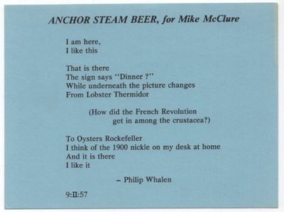 ANCHOR STEAM BEER, for Mike McClure