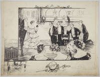 A Cotillon." Original pen-and-ink drawing signed E. Hortley. Most probably English. Undated, but ca. 1900-1910
