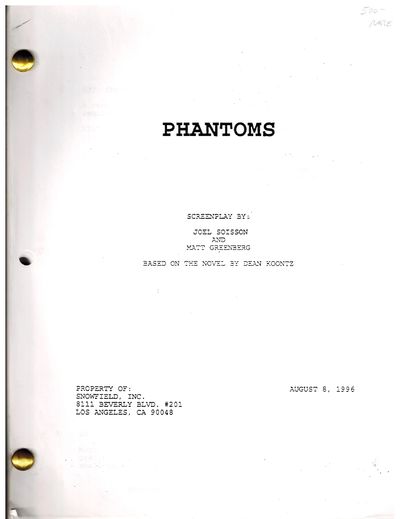 Phantoms - Original Screenplay Dated August 4, 1996