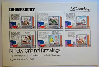 Doonesbury; Ninety Original Drawings: Exhibition Poster