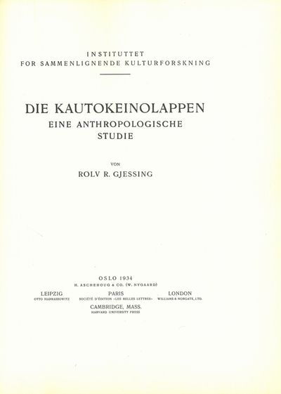 Die Kautokeinolappen. Eine antropologische Studie.