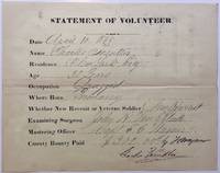 Partly printed Document Signed "Charles Freuter