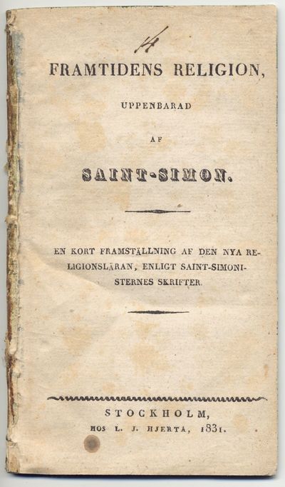 Framtidens religion, uppenbarad af Saint-Simon.…