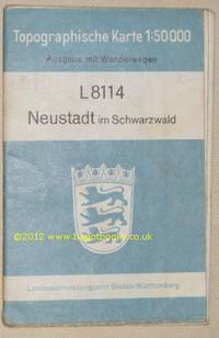L8114 Neustadt im Schwarzwald. Topographische Karte 1:50000 Ausgabe Mit Wanderwegen