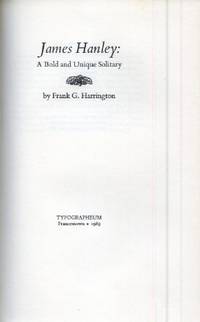 image of James Hanley, A Bold and Unique Solitary