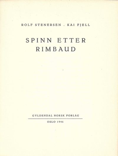 Spinn etter Rimbaud.