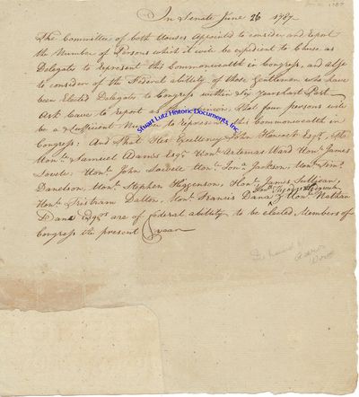 During The Constitutional Convention, Massachusetts Lists Men Who Could Represent The Commonwealth In Congress; The Prestigious Lists Includes John Hancock And Samuel Adams