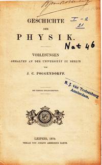 cover of Geschichte der Physik. Vorlesungen gehalten an der Universität zu Berlin