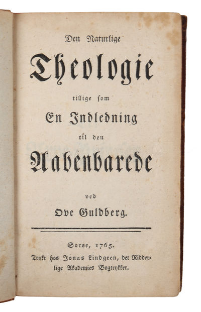 Den Naturlige Theologie tillige som En Indledning til den Aabenbarede. (photo 3)