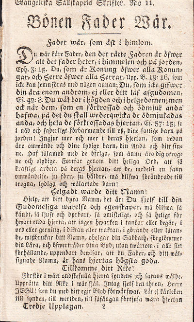 Bönen Fader wår [= rubrik].