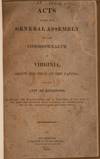 View Image 2 of 2 for ACTS PASSED AT A GENERAL ASSEMBLY OF THE COMMONWEALTH OF VIRGINIA, BEGUN AND HELD AT THE CAPITOL, IN... Inventory #298172