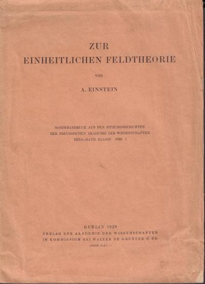 Zur einheitlichen Feldtheorie.
