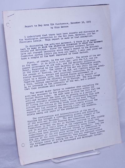 Report to Bay Area YSA Conference, December 12, 1965