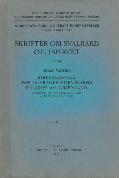 Bibliografphie des ouvrages norvégiens relatifs…