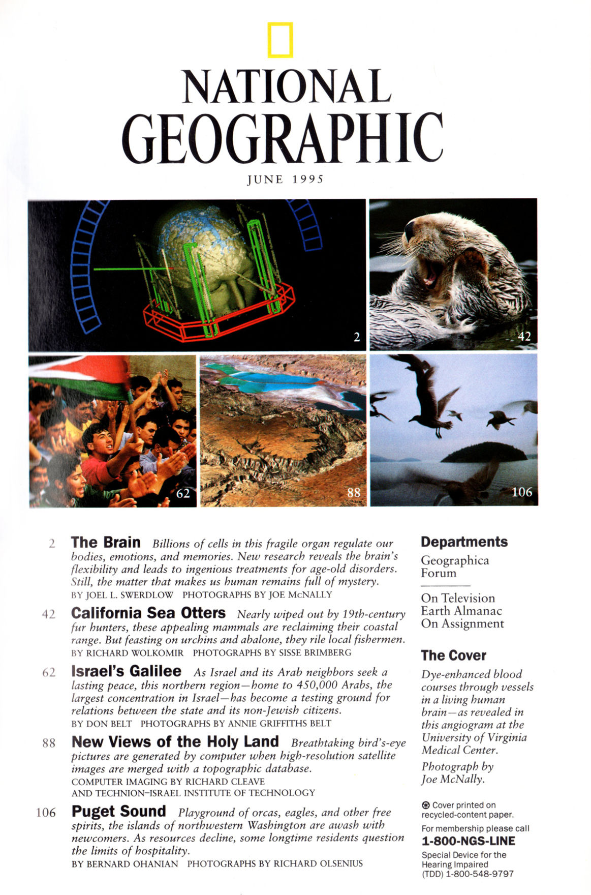 National Geographic Magazine - June, 1995. The Brain; California Sea
