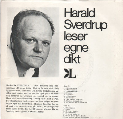 Harald Sverdrup leser egne dikt
