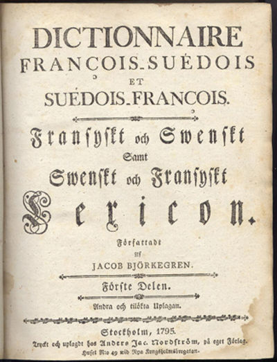 Dictionnaire françois-suédois et…
