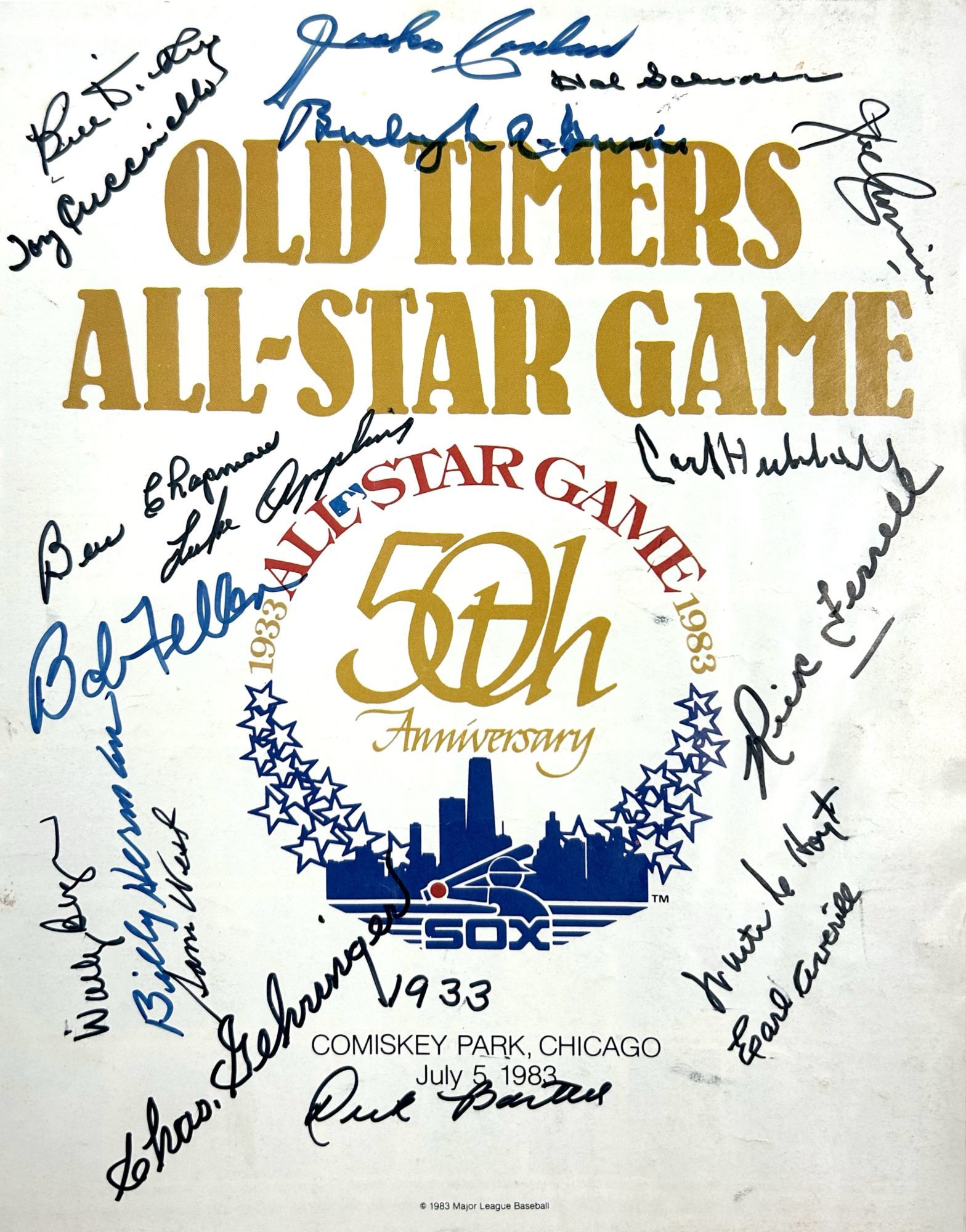 Old Timers 50th Anniversary 1983 All-Star Game Sco