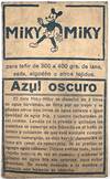 Miky Miky" -- Dark Blue Fabric Dye Using Early Version of Mickey Mouse in Marketing