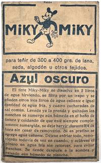 Miky Miky" -- Dark Blue Fabric Dye Using Early Version of Mickey Mouse in Marketing