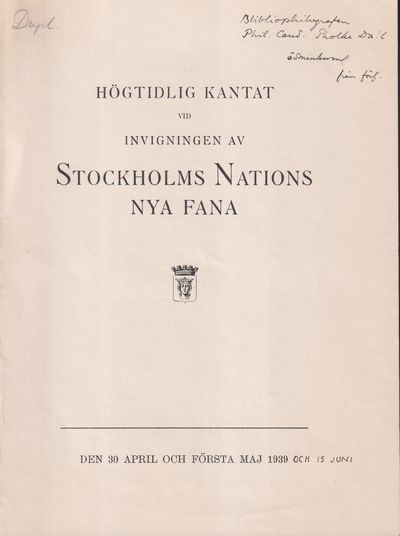 Högtidlig kantat vid invigningen av Stockholms…