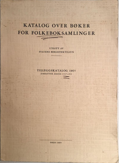 Tilleggskatalog 1965 (omfatter årene 1937-61)