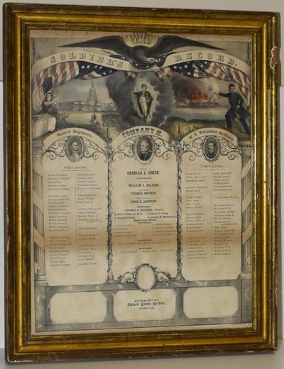 [BROADSIDE; FRAMED]  THE SOLDIER'S RECORD. 1861