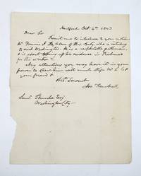 Autograph Letter, signed Jos. Trumbull, to "Dear Sir