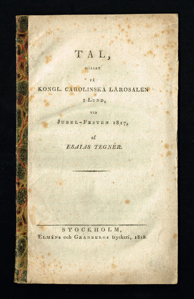 Tal, hållet på Kongl. Carolinska lärosalen i…