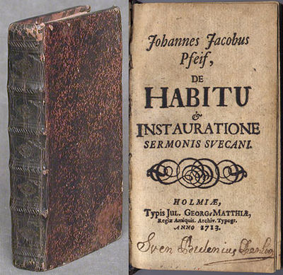 De habitu & instauratione sermonis svecani.