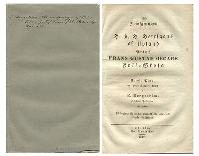 Wid inwigningen af h.k.h. hertigens af Upland…