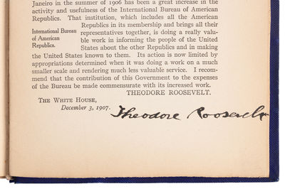 Washington DC: Government Printing Office, 1907 . First Edition. Hardcover. Near fine. SIGNED by Pre...