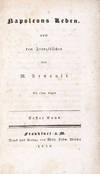 Napoleons Leben, nach dem Französischen des M. Arnault. 3 vols. in one (Complete) [FROM THE PERSONAL LIBRARY OF WALTER REISCH]