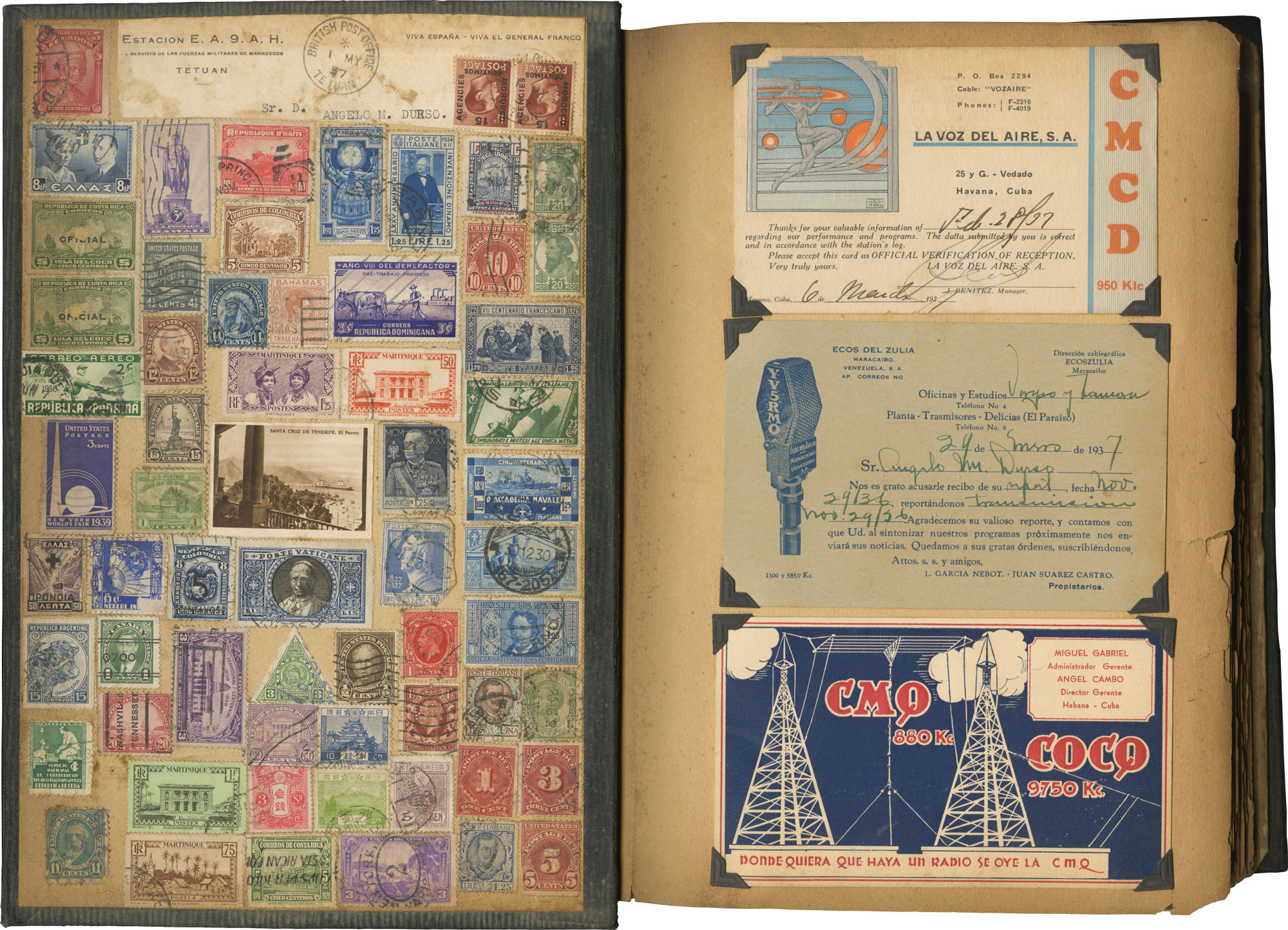 Archive of international QSL cards, letters, and