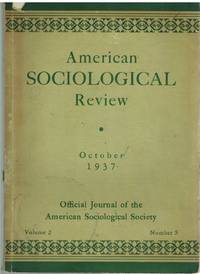 cover of AMERICAN SOCIOLOGICAL REVIEW Offical Journal of the American Sociological Society Volume 2 Number 5