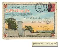 Souvenir folder of colorized photographs of St. Augustine, Florida sent by H. P. Lovecraft to...