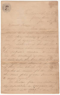 A LOVE LETTER FROM A WHITE OFFICER ASSIGNED TO THE ALL-AFRICAN-AMERICAN 25TH CORPS AS IT SAILED ON BOARD THE SHIP EUTERPE TO NORTH CAROLINA TO PARTICIPATE IN THE SECOND ASSAULT ON FORT FISHER; Four-page letter from Lt. J. R. Goodard to his sweetheart de J. R. Goodard - 1865