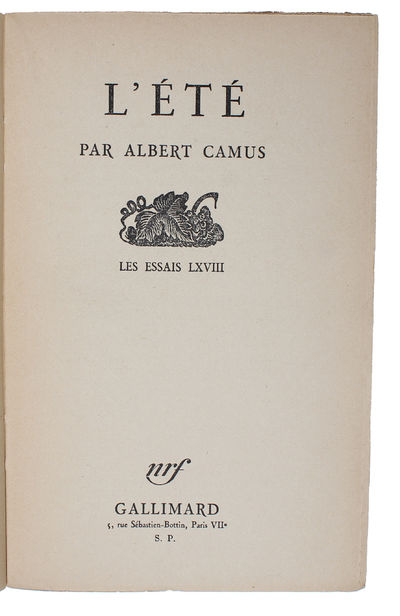 L'Été. Les essais LXVIII.  - [PRESENTATION-COPY WITH A MOST SPLENDID PROVENANCE] (photo 3)