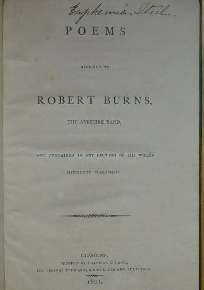 POEMS ASCRIBED TO ROBERT BURNS, The Ayrshire Bard
