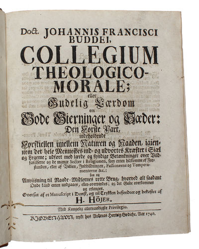 Collegium Theologico-Morale: eller Gudelig Lærdom om gode Gierninger og Sæder. 3 parts. (photo 2)