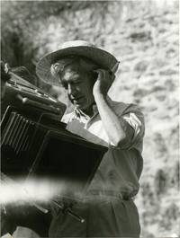 Robert Bresson on the set of "Le proces de jeanne d'arc" [The Trial of Joan of Arc] (1962)