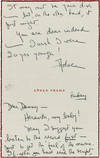 Autograph Note from Adele Franz [Longmire] signed to Daniel Selznick, 1969