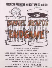 Handbill for the American Premiere of Samuel Beckett's Endgame at Cherry Lane Theatre, New York City [January 1958]