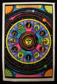 "Aquarian Age" Blacklight Velvet Astrology Poster, 1974 by Day, L. S - 1974
