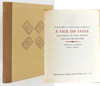 [SPECIAL PRESS] A PAIR ON PAPER. TWO ESSAYS ON PAPER HISTORY AND RELATED MATTERS