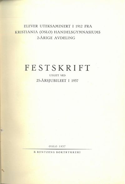 Elever uteksaminert i 1912 fra Kristiania (Oslo)…