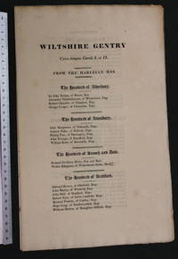 Wiltshire Gentry circa tempus Caroli I et II. From the Harleian Mss.