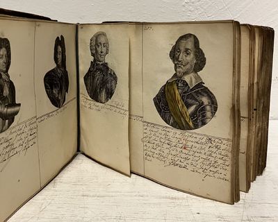 [Album med 303 inklistrade kopparsticksporträtt…